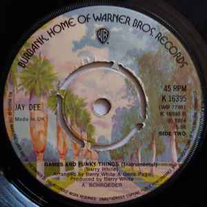 Image of Back Cover of 7" - G+/VG+ - JAY DEE, Strange Funky Games And Things (Warner Bros. Records; K 16395, UK 1974, Company Sleeve), Wear to company sleeve. Some writing on sleeve.,  - 2726095E