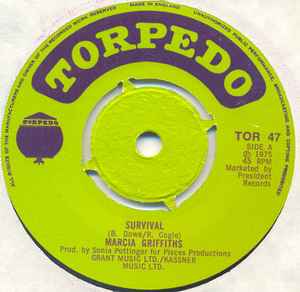 Image of Front Cover of 7" - /VG - MARCIA GRIFFITHS, Survival (Torpedo; TOR 47, UK 1975, 4 prong centre), Light marks.,  - 2726098E