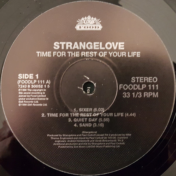 Image of Label Cover of 2xLP - VG+/VG - STRANGELOVE, Time For The Rest Of Your Life (Food; FOODLP11, UK 1994, Promo, 2 Inners, Limited Edition. Numbered.), Original promo LP ( promo sticker on barcode). No.2826. Light hairlines on the discs.,  - 2726134E