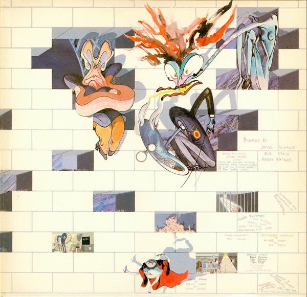 Image of Back Cover of 2xLP - VG+/VG - PINK FLOYD, The Wall (Harvest; SHDW411, UK 1979, Gatefold Non-Stickered Sleeve, Rounded Inners, First Sleeve - Inside gatefold printing says - Produced By  - NO '(In Alphabetical Order)'), Strong VG, Inners Split,  - 2826054E