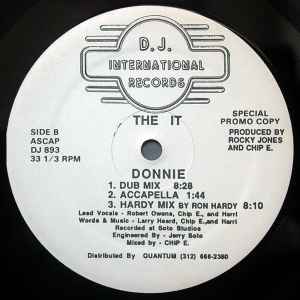 Image of Back Cover of 12" - /G - FINGERS INC. / THE IT, Mystery Of Love / Donnie (D.J. International Records ; DJ 892, US 1986), lots of light marks/faint hairlines - few deeper marks side B - pops on rotation. highlighter,  - 2746087S