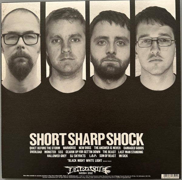 Image of Back Cover of LP - VG+/VG - SSS, Short Sharp Shock (Earache ; MOSH 352, UK 2007, Textured Sleeve, Inner, Clear Vinyl), ,  - 2726155E