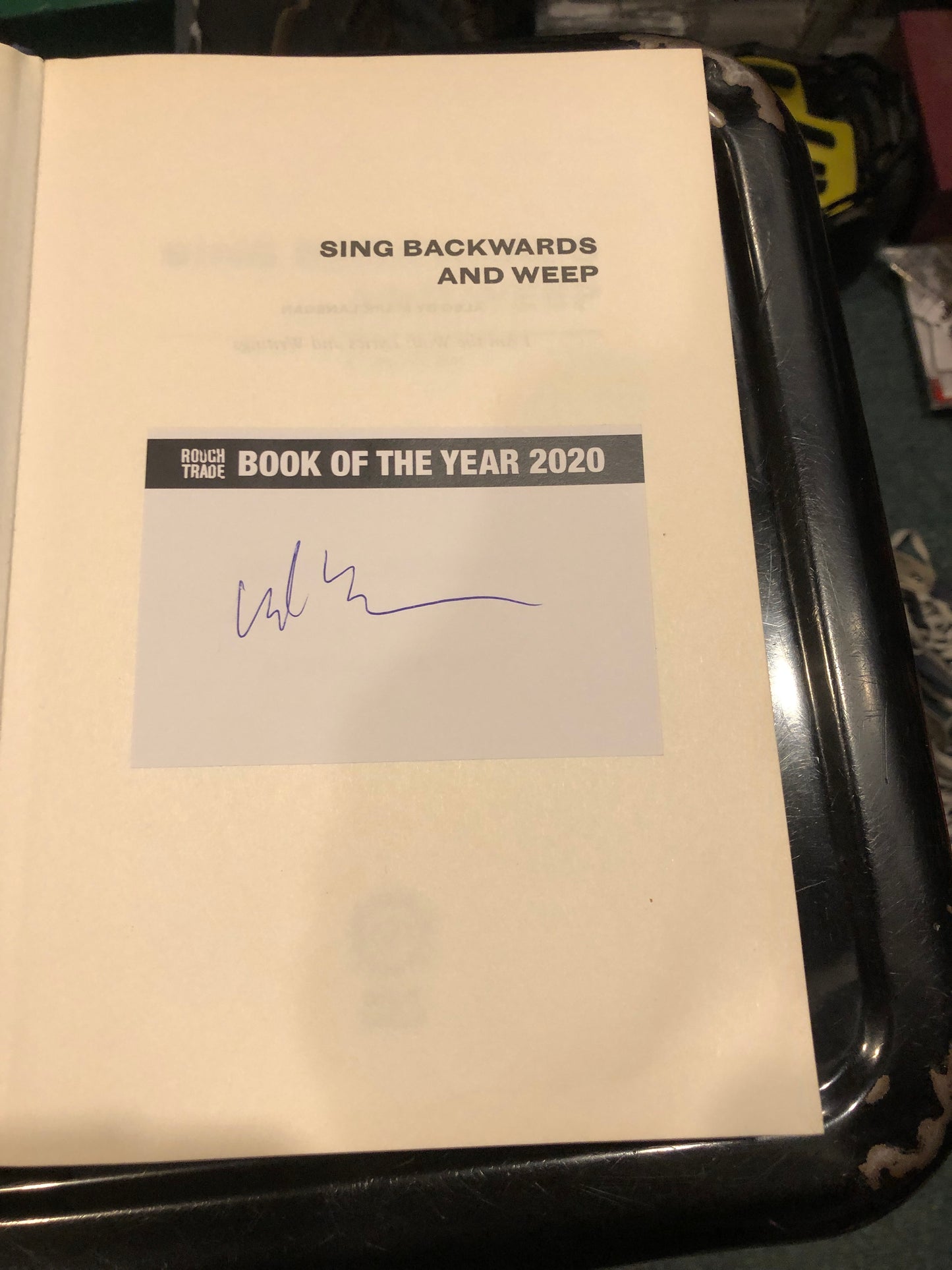 Image of Back Cover of Book - VG+/VG+ - MARK LANEGAN, Sing Backwards and Weep (White Rabbit; , UK 2020, Hardback With Dust Jacket, Signed Rough Trade Hardcover Book. Foreword by Peter Hook), ,  - 2736045E