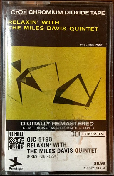 Image of Front Cover of Cassette - VG+/VG+ - THE MILES DAVIS QUINTET, Relaxin' With The Miles Davis Quintet (Original Jazz Classics; OJC 5190, US 1985 Reissue), ,  - 2716247C