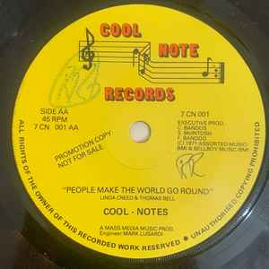 Image of Back Cover of 12" - /VG - THE COOL NOTES, It's Not Usual / People Make The World Go Round (Cool Note Records; 7 CN 001, UK ), ,  - 2746146S