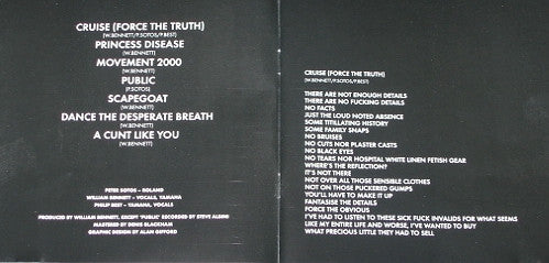Image of Back Cover of CD - VG+/VG+ - WHITEHOUSE, Cruise (Susan Lawly; SLCD024, UK 2001, Jewel Case), ,  - 2736036E
