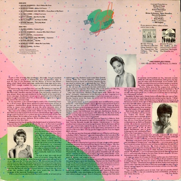 Image of Back Cover of LP - VG/VG+ - VARIOUS, Sultry Soul Sisters - Wonder Women Vol. 3 (Rhino Records; RNLP 065, US 1984), Disc is clean!,  - 2716306C