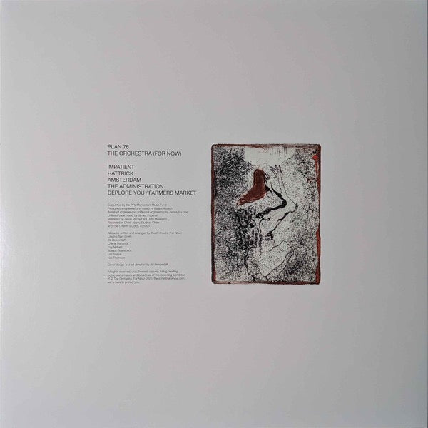 Image of Back Cover of 12" EP - NEW/NEW - THE ORCHESTRA (FOR NOW), Plan 76 (Not On Label; TOFN007V, UK 2025), , B3 is a vinyl-only bonus track and not listed on the release. - 2736062E