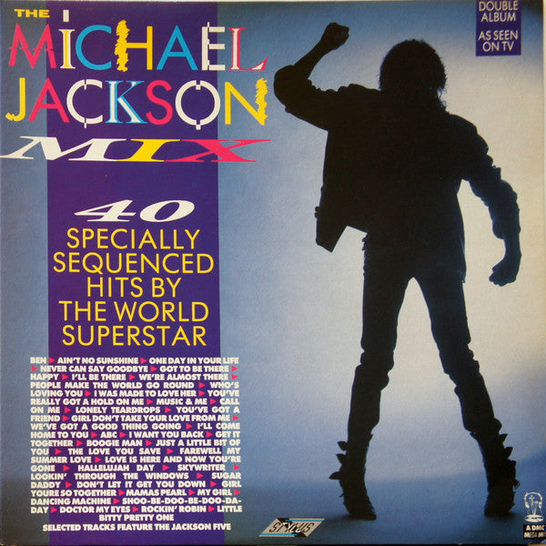 Image of Front Cover of 2xLP - VG/VG - MICHAEL JACKSON / THE JACKSON 5, The Michael Jackson Mix - 40 Specially Sequenced Hits By The World Superstar (Stylus Music; SMR 745, UK 1987, Gatefold), Sticker ghost on front of sleeve, some light damage, writing on reverse,  - 2716291C