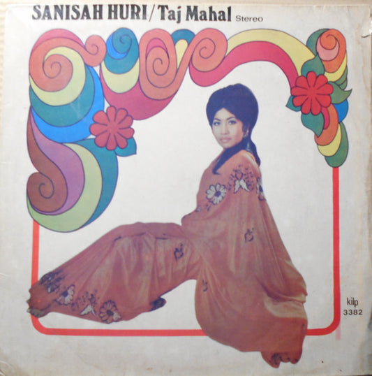 Image of Front Cover of LP - G+/G+ - SANISAH HURI, Taj Mahal (Kemvjoran; KILP 3382, Malaysia 1970s), Writing On Label and Sleeve, Tape Residue And Staples To Sleeve Edges,  - 2726267E