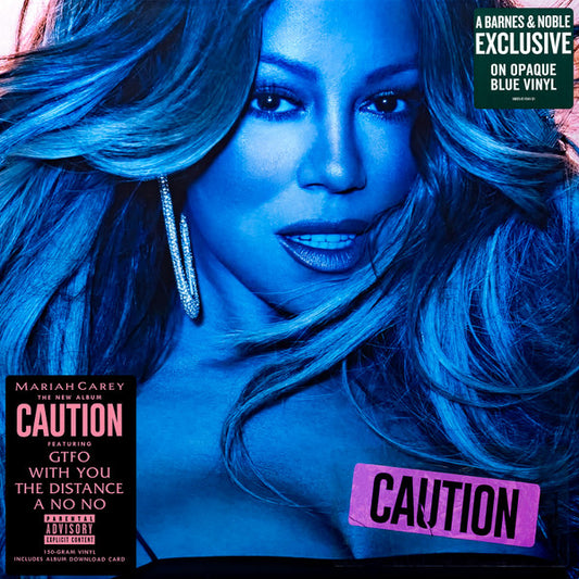 Image of Front Cover of LP - VG+/VG+ - MARIAH CAREY, Caution (Epic; 19075899131, US 2018, Gatefold, Inner & Insert, 150-Gram Blue Opaque Vinyl, Barnes & Noble Exclusive), NO hype stickers, A few creases on Inner,  - 2746176S