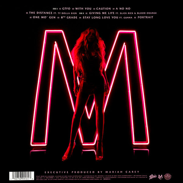 Image of Back Cover of LP - VG+/VG+ - MARIAH CAREY, Caution (Epic; 19075899131, US 2018, Gatefold, Inner & Insert, 150-Gram Blue Opaque Vinyl, Barnes & Noble Exclusive), NO hype stickers, A few creases on Inner,  - 2746176S