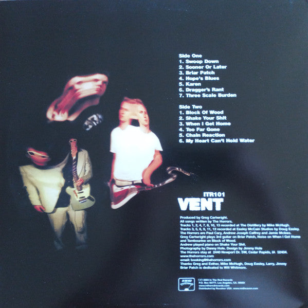 Image of Back Cover of LP - VG+/EX - THE HORRORS, Vent (In The Red Recordings ; ITR101, US 2003), ,  - 2726256E