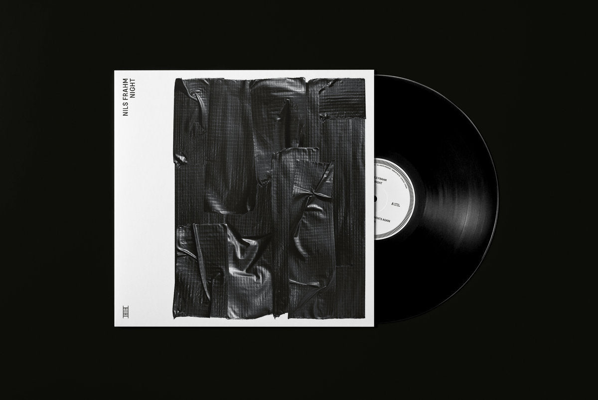 Image of Label Cover of LP - EX/EX - NILS FRAHM, Night (Leiter; LTR049, Europe 2025), Still In Opened Shrinkwrap, Nils Frahm follow up to 'Day', the collection of solo piano music he released in 2024.Nils recorded the pieces on 'Night' on the Klavins M450 piano, installed in his studio at the renowned Funkhaus complex in Berlin. It was built by German-Latvian piano maker David Klavins for the first Piano Day in 2015, a celebration that marked its 10th anniversary this March. At 4.5 meters tall and weighin