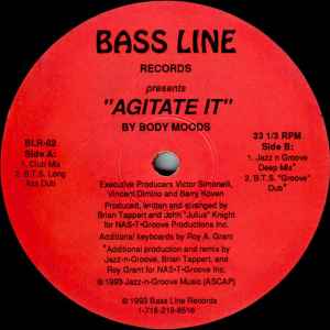 Image of Front Cover of 12" - /VG - BODY MOODS, Agitate It (Bassline Records; BLR-02, US 1993), Marks on the B-side mainly, causing light crackle for a brief moment,  - 2746196S