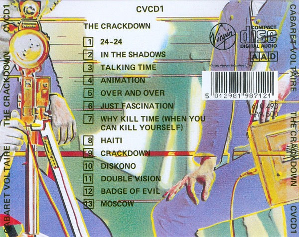 Image of Back Cover of CD - VG+/VG+ - CABARET VOLTAIRE, The Crackdown (Virgin; CVCD1, Europe , Jewel Case), ,  - 2716418C