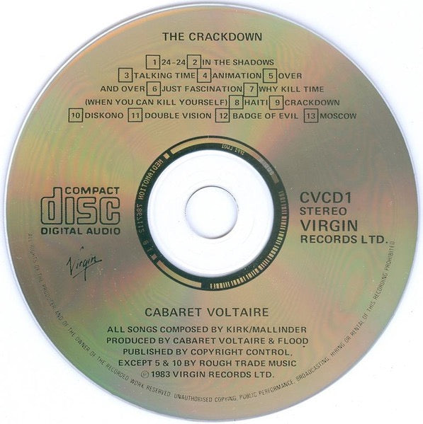 Image of Label Cover of CD - VG+/VG+ - CABARET VOLTAIRE, The Crackdown (Virgin; CVCD1, Europe , Jewel Case), ,  - 2716418C