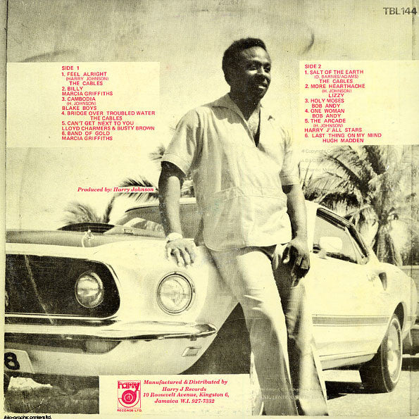 Image of Back Cover of LP - VG/G+ - VARIOUS ARTISTS, Reggae Movement (Harry J Records; TBL 144, Jamaica 1970), JA press with flaws, stains and splatter effect; plays solid above grade. Light storage wear on sleeve.,  - 2716411C