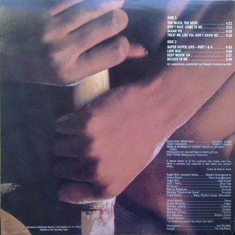 Image of Back Cover of LP - VG+/VG+ - SUGAR BILLY, Super Duper Love (Fast Track; FTS 601, US Reissue, Single Sleeve), ,  - 2726206E
