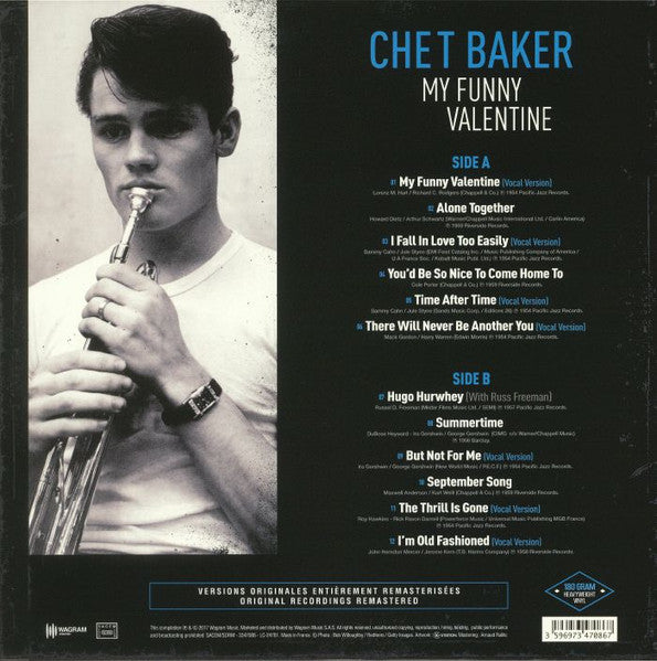 Image of Back Cover of LP - VG+/VG+ - CHET BAKER, My Funny Valentine (Wagram Music; 3347086, France 2017, 180 Gram Vinyl), ,  - 2746216S