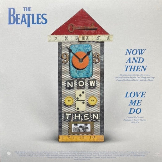Image of Back Cover of 7" - EX/EX - THE BEATLES, Now And Then / Love Me Do (Apple Records; 0602448145864, Worldwide 2023, Picture Sleeve, Insert, Blue Vinyl), Still in hype stickered shrinkwrap.,  - 2716428C