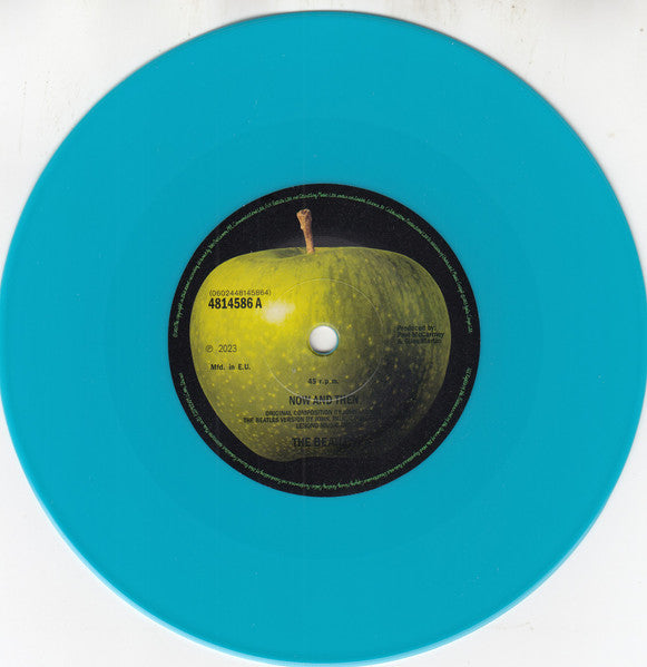 Image of Label Cover of 7" - EX/EX - THE BEATLES, Now And Then / Love Me Do (Apple Records; 0602448145864, Worldwide 2023, Picture Sleeve, Insert, Blue Vinyl), Still in hype stickered shrinkwrap.,  - 2716428C