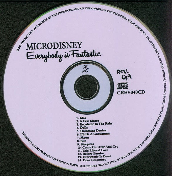 Image of Label Cover of CD - VG+/VG+ - MICRODISNEY, Everybody Is Fantastic (Rev-Ola; CREV040CD, UK 1996 Reissue, Jewel Case), ,  - 2716466C