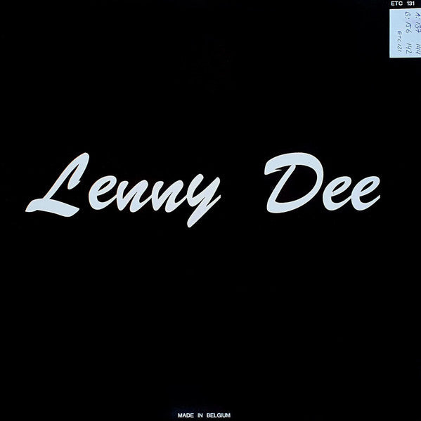 Image of Front Cover of 12" EP - VG/VG - LENNY DEE, Untitled (ETC; ETC 131, Belgium 1992, Picture Sleeve), Strong VG,  - 2726321E