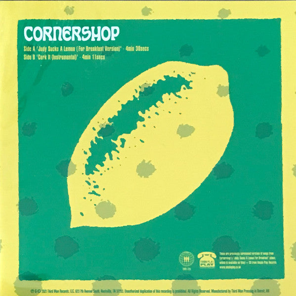 Image of Front Cover of 7" - VG+/VG+ - CORNERSHOP, Judy Sucks A Lemon (Third Man Records; TMR-720, US 2021, Fold Over Sleeve), ,  - 2716432C