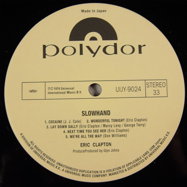 Image of Label Cover of LP - VG+/VG+ - ERIC CLAPTON, Slowhand (Polydor; UIJY-9024, Japan 2007 Reissue, Gatefold, Insert, 200g Vinyl With OBI), Insert creased.,  - 2716492C