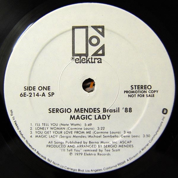 Image of Label Cover of LP - VG/VG - SERGIO MENDES & BRASIL '88, Magic Lady (Elektra; 6E-214, US 1979, Promo, Inner), ,  - 2716504C