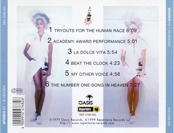 Image of Back Cover of CD - VG+/VG+ - SPARKS, No. 1 In Heaven (Repertoire Records; REP 4768-WG, Europe , Jewel Case), ,  - 2716474C