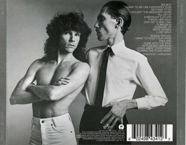 Image of Back Cover of CD - VG/VG+ - SPARKS, Big Beat (Universal Music Catalogue; 984 341 2, Europe 2006 Reissue, Jewel Case), ,  - 2716515C