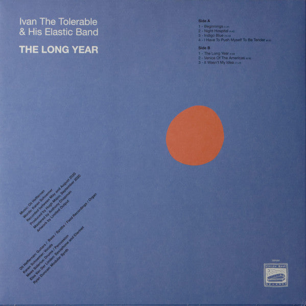 Image of Back Cover of LP - VG+/VG+ - IVAN THE TOLERABLE & HIS ELASTIC BAND*, The Long Year (Stolen Body Records; SBR089, UK 2021, Inner, Black & White Marble With Orange Splatter vinyl), In opened shrinkwrap. ,  - 2726344E