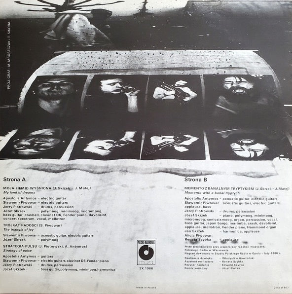 Image of Back Cover of LP - VG/VG - SBB, Memento Z Banalnym Tryptykiem (Polskie Nagrania Muza; SX 1966, Poland 1981), Strong VG,  - 2716498C