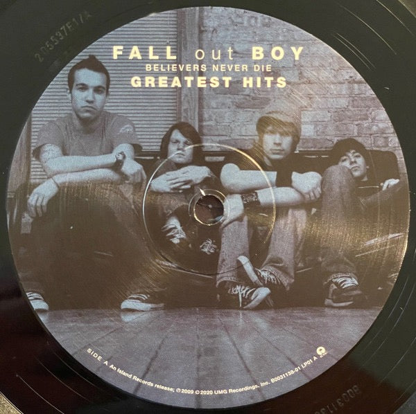 Image of Label Cover of 2xLP - EX/VG+ - FALL OUT BOY, Believers Never Die - Greatest Hits (Island Records; B0031138-01, US 2020 Reissue, Gatefold), Still In Opened Shrinkwrap With Hype Sticker,  - 2716500C