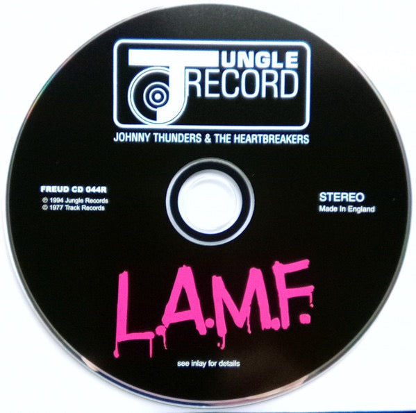 Image of Label Cover of CD - VG+/VG+ - JOHNNY THUNDERS & THE HEARTBREAKERS, L.A.M.F. (The Lost '77 Mixes) (Jungle Records; FREUDCD044R, UK 2017 Reissue, Fold Over Sleeve, Booklet), ,  - 2716517C