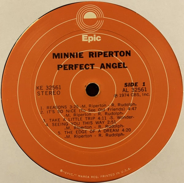 Image of Label Cover of LP - VG/VG - MINNIE RIPERTON, Perfect Angel (Epic; KE 32561, US 1974), Shelf and spine wear to sleeve. Light hairlines to disc.,  - 2716510C