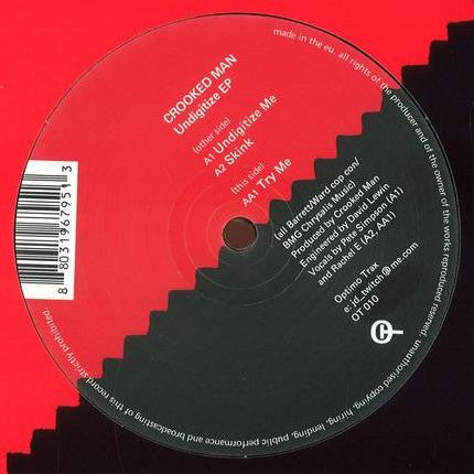 Image of Front Cover of 12" - VG+/VG - CROOKED MAN, Undigitize EP (Optimo Trax ; OT010, UK & Europe 2014, Company Sleeve), Strong VG, A1	Undigitize MeA2	SkinkAA1	Try Me - 2726353E