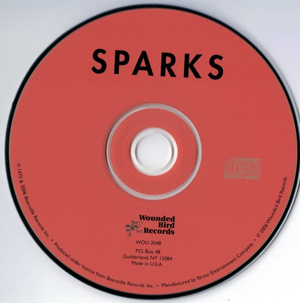 Image of Label Cover of CD - VG+/VG+ - SPARKS, Sparks (Wounded Bird Records; WOU 2048, US 2006 Reissue, Jewel Case), ,  - 2716520C