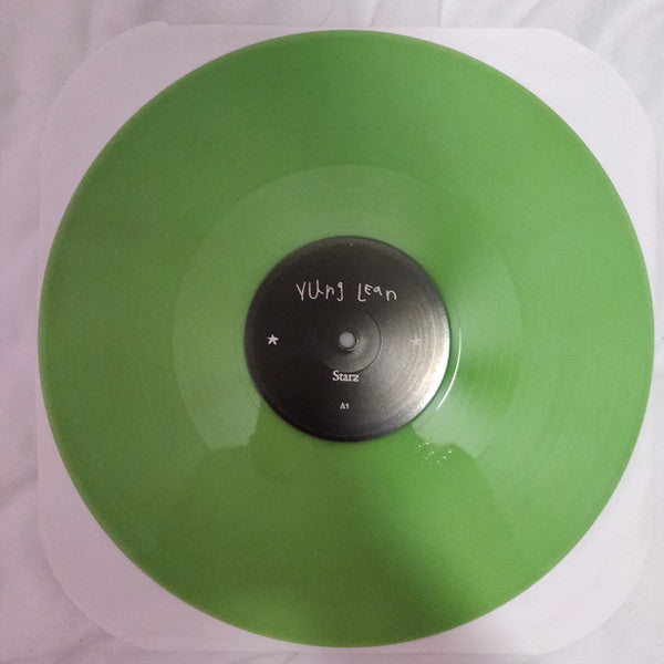 Image of Label Cover of 2xLP - VG+/VG+ - YUNG LEAN, Starz (Year0001; YR0103LPX, Sweden 2020, Gatefold in Printed Pastic Sleeve, 2 Inners, NO Booklet, Postcard, NO Poster, 180 Gram Glow In The Dark Vinyl), seam splits on outer printed plastic sleeve, missing booklet & poster,  - 2746251S