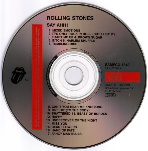 Image of Label Cover of CD - VG+/VG+ - THE ROLLING STONES, Say Ahhh! (Rolling Stones Records; SAMPCD 1347, Europe 1989, Jewel Case), ,  - 2716525C