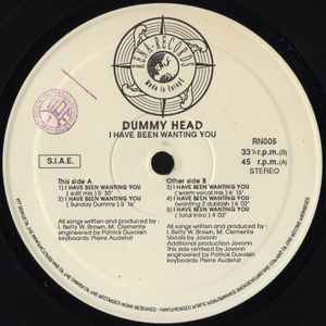 Image of Label Cover of 12" - VG/G+ - DUMMY HEAD, I Have Been Wanting You (Rena Records ; RN005, Italy 1992, Company Sleeve), lots of light marks both sides - nothing major. pol,  - 2846046S
