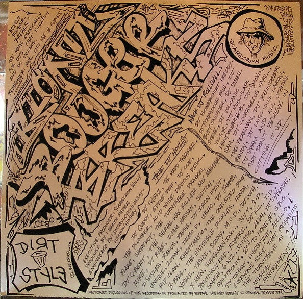 Image of Back Cover of LP - VG/VG - DARTH FADER & SCARECROW WILLY, Bionic Booger Breaks (Dirt Style Records; BBB 001, US 1993, Picture Sleeve), Light marks only, some sticker damage to label.,  - 2826003E