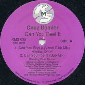 Image of Front Cover of 12" - /VG - CHEZ DAMIER, Can You Feel It (KMS; KMS 035, US 1992, Company Sleeve), Noticeable mark on the B-side, causing very minor surface noise at moments.,  - 2846041S
