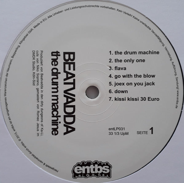 Image of Label Cover of LP - VG/VG - BEATVADDA, The Drum Machine (Entbs; entLP031, Germany 2013, Picture Sleeve), ,  - 2826009E