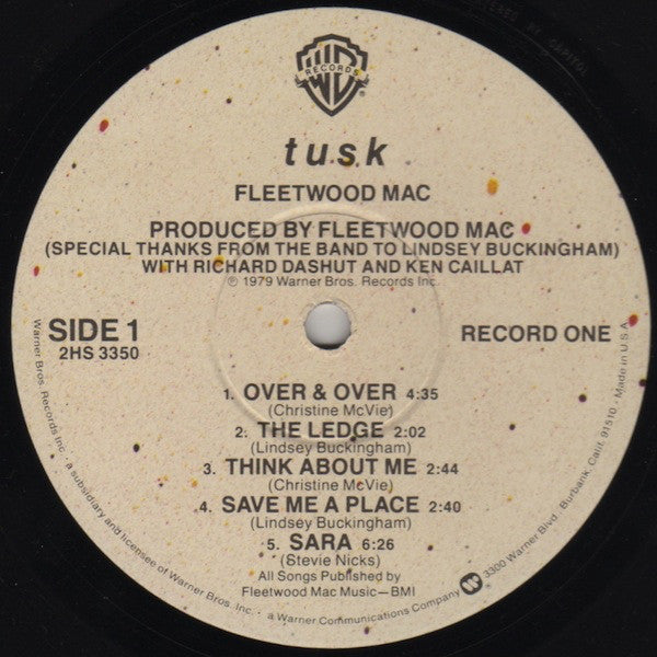 Image of Label Cover of 2xLP - VG+/VG+ - FLEETWOOD MAC, Tusk (Warner Bros. Records; 2HS 3350, US 1979, Embossed Sleeve, 4 Inners, Winchester Pressing, Los Angeles Stampers), ,  - 2846023S