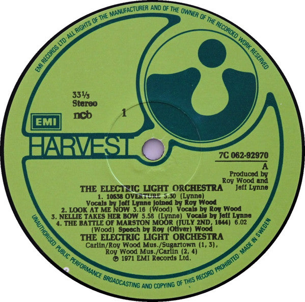 Image of Label Cover of LP - VG/VG+ - ELECTRIC LIGHT ORCHESTRA, Electric Light Orchestra (Harvest; 7C 062-92970, Sweden , Gatefold), ,  - 2846121S