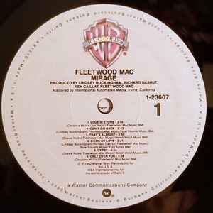 Image of Label Cover of LP - VG/VG+ - FLEETWOOD MAC, Mirage (Warner Bros. Records; 9 23607-1, US 1982, Inner, Specialty Pressing, Allied Master), Promo notch cut top edge, corner crease, Inner creased,  - 2846113S