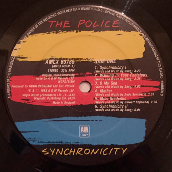 Image of Label Cover of LP - VG/VG - THE POLICE, Synchronicity (A&M; AMLX 63735, UK 1983, Top Opening Sleeve, Inner, Masterdisk EDP In Runouts, No Tape Runout), ,  - 4016389C